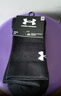 安德玛（Under Armour）篮球袜子 运动袜男女 跑步羽毛球防臭袜中筒棉袜 黑色XL码三双装 实拍图