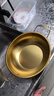 【韩剧同款】加厚不锈钢干锅海鲜锅火锅金色平底浅锅双耳锅泡面锅 迷你款17cm【金色】双柄汤锅 实拍图