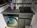 四季沐歌 太空铝洗衣机一体柜阳台伴侣卫生间洗手洗漱台盆带洗衣槽搓板 120CM(右盆)铁灰石-灰盆 实拍图