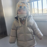 巴布豆（BOBDOG）95绒儿童羽绒服2025年新款男女童A类抗菌三防面料大兜连帽外套 卡其色 【A类面料 贴身可穿】95绒 90 【约身高70-80cm 体重22斤】 实拍图