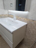 曲诗慕智能浴室柜洗脸盆柜卫生间镜柜陶瓷一体台盆组合洗漱台洗手盆池柜 60cm奶油风+智能圆镜 实拍图