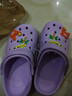 牧童儿童洞洞鞋男女童夏季新款软底室内洗澡拖鞋包头户外沙滩凉鞋小孩 冰岛紫 36 底标230/鞋内长22.5cm 实拍图
