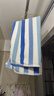 爱尔思浴巾纯棉家用柔软强吸水浴巾情侣全棉成人时尚条纹儿童大浴巾 2条装丰彩蓝粉 380g 实拍图