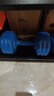 朗威哑铃女士初学者儿童小哑铃女包胶哑铃练手臂亚玲塑形家用健身器材 深海蓝 10KG =5kg*2专业健身 实拍图