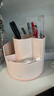 得力（deli）多功能分格旋转笔筒 大容量桌面收纳盒 手机支架 办公用品 可旋转粉色PK414 实拍图