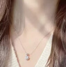 I Do铂金PT950项链雪花钻石项链女单钻吊坠订婚求婚女友闺蜜生日礼物 雪花钻-1克拉项链 实拍图