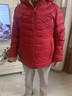 坦博尔轻薄羽绒服女短款宽松脱卸帽秋保暖女士外套TD236256 戎美红 185  实拍图