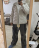 优衣库莫雷加德同款男装女装PUFFTECH空气棉服连帽外套夹克478268 478268/01乳白色 XL 实拍图