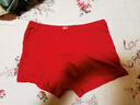 浪莎（LangSha）纯棉男士内裤大红色平角裤本命年骐骥红全棉短裤马年秋冬四角裤男 【2条装】100%棉大红平角款 3XL /185码（建议150-180斤） 实拍图