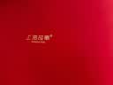上海故事男士100%羊毛针织围巾礼盒秋冬保暖条纹围脖送爸爸生日礼物 酒红 实拍图