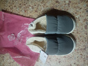 洁丽雅防水棉拖鞋男士秋冬季室内居家防滑保暖厚底踩屎感加绒全包棉鞋女 灰色【防水羽绒布，耐赃易清洗】 42-43 (适合41-42) 实拍图