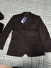 罗蒙（ROMON）西服男士秋冬季毛呢西装男商务休闲上衣服外套男装 黑色加棉 4XL 实拍图