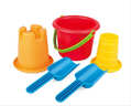 Hape沙滩玩具玩沙挖沙戏水玩雪沙漠小桶五件套男女孩礼物E4053 实拍图