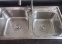 尊驰（ZUNCHI） 卫浴水槽双槽304不锈钢加厚厨房洗菜盆洗菜池洗碗槽 【304不锈钢】75*40加厚双槽+抽拉冷热水龙头 实拍图