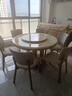 采薇 大理石餐桌家用餐桌椅组合实木白蜡木大圆桌现代简约圆形饭桌 1.2米餐桌(带转盘)+6张餐椅 实拍图