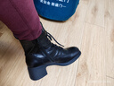 红蜻蜓高帮6孔马丁靴女靴子加绒保暖棉靴女短筒朋克风皮靴 WTC434341C 实拍图