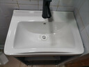 优莱可可落地式浴室柜陶瓷一体盆洗手盆柜组合卫生间洗脸盆洗漱台池太空铝 绅士灰落地大门加镜子50cm 实拍图
