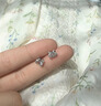 QMXDS999足银小猫咪耳钉女士纯银养耳洞睡觉免摘可爱精致耳环女礼物 小猫耳钉一对 实拍图