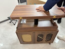 城市屋顶实木茶几可移动升降折叠实木茶几客厅家用角几小户型推车沙发边几 胡桃色-整装【免安装】 实拍图