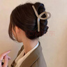 网红韩版发夹交叉少女后脑勺大号抓夹百搭简约夹子头饰冲凉马尾夹 咖色 实拍图