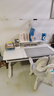 黑白调A2学习桌书桌儿童桌椅实木升降桌子写字桌电脑桌进口橡胶木1.4m 实拍图
