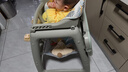 HUAERLE宝宝餐椅家用同款肯德基婴儿餐椅可调高度吃饭餐桌多功能学坐椅子 豪华款【青色餐盘+坐垫+轮子】 实拍图