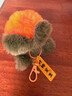 仿獭兔毛小柿子可爱书包包挂件毛绒球玩偶公仔汽车钥匙扣挂饰礼物 1个装【橘黄色好柿发生钥匙扣】 1个装 实拍图