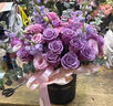 冉子花坊鲜花速递粉玫瑰抱抱桶向日葵花篮生日礼物送女友爱人同城配送 爱的抱抱紫色 实拍图