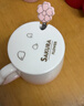 贝瑟斯马克杯 陶瓷杯喝水杯子咖啡杯樱花浮雕泡茶杯带盖办公家用水杯子 实拍图