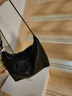 裘真新年礼物【明星推荐】经典hobo包植鞣牛皮腋下通勤休闲饺子女包 黑色-大号 小包/大包 实拍图