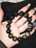 玉致新年礼物天然金曜石手串猫眼黑曜石手链带证书男女寓意补水带证 双金眼款-14mm珠径（大气男款） 实拍图