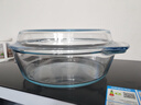 格娜斯双耳透明耐热玻璃碗大号带盖微波炉专用碗汤碗面碗沙拉碗烤箱碗2L 实拍图