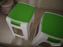 好尔塑料凳子客厅厨房家用凳子可叠摞餐高凳带提手板凳大号绿色 1个装 实拍图