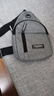 运动跑步包男休闲斜挎包手机包防泼水健身包女单肩包 灰色 实拍图