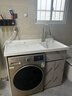 赛诺纳美太空铝洗衣机柜台盆一体小户型阳台滚筒伴侣洗衣池浴室柜组合套装 奶油风-右盆【左盆找客服】110cm 实拍图