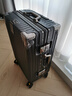 双星（doublestar）铝框行李箱拉杆箱加厚大容量旅行箱韩版新款可登机箱密码箱皮箱子 商务黑卡扣【加厚箱体可坐可骑】 22英寸 小行李箱 实拍图
