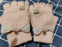 笙格儿毛线手套女秋冬季学生写字骑行针织保暖翻盖半指手套冬天户外女士 实拍图