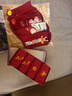 浪莎袜子男士秋冬季大红袜子本命年纯棉刺绣结婚鸿运骐骥红马年中筒袜 实拍图