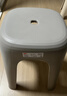 禧天龙塑料凳子方凳高凳加厚耐磨家用餐椅浴室凳节节高凳 冰河灰 1个装 实拍图