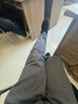 优衣库男装女装针织舒适九分裤/摇粒绒内里长裤裤子479933 483658 479933/08深灰色 L 实拍图