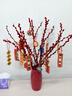 花行榜鲜枝年宵花卉干花 60cm大红银柳30枝+红波浪瓶+10个挂件源头直发 实拍图