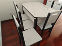 晨巢 岩板餐桌 实木餐桌椅组合现代简约可伸缩折叠吃饭桌子餐厅家具 黑白框架亮光雪山白-205木椅 1.35米一桌六椅-12MM岩板厚度 实拍图