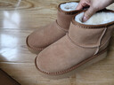 奥古狮登厚底雪地靴女新款冬季加绒加厚保暖中筒东北棉鞋女防滑短靴子抗寒 924090栗色【甄皮中筒11CM】 36 实拍图