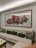 迅典国画富贵牡丹挂画餐厅客厅装饰画纯手绘真迹字画沙发背景墙画壁画 花开富贵 实木带框120*275厘米加膜 实拍图