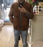 罗蒙（ROMON）高端头层牛皮真皮夹克皮毛一体男士短款翻领免烫保暖加绒皮草外套 JY-25185-浅棕 XL 晒单实拍图
