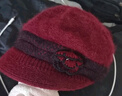 红蜻蜓女士中老年人帽子冬季老人帽毛线妈妈帽冬天奶奶婆婆老太太针织帽 兔毛混纺[帽子+围巾]W2415枣红色 实拍图