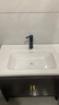 优莱可可落地式浴室柜陶瓷一体盆洗手盆柜组合卫生间洗脸盆洗漱台池太空铝 绅士灰落地大门80cm 实拍图