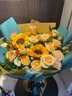 艾斯维娜鲜花速递向日葵混搭花束生日礼物全国同城配送 向日葵香槟韩式花束 实拍图