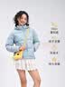 黑冰户外女短款活帽700+蓬加厚防风防泼耐磨保暖羽绒服F8955KH 灰蓝 XL 实拍图