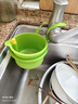 可挂式水槽沥水篮家用厨房水槽分离食物残渣过滤篮水果清洗滤水篮 绿色【一按即倒/不脏手】大号 实拍图